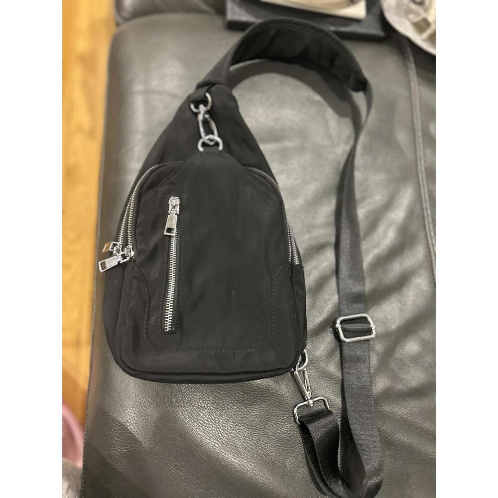 Sasha + Sofi Solid Black Sling Backpack - image 1